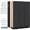 Salsbury Industries 1 Tier Designer Locker, 54"Wx76"Hx18"D, 3 Door, Black 18-21368BLK - alternate 6